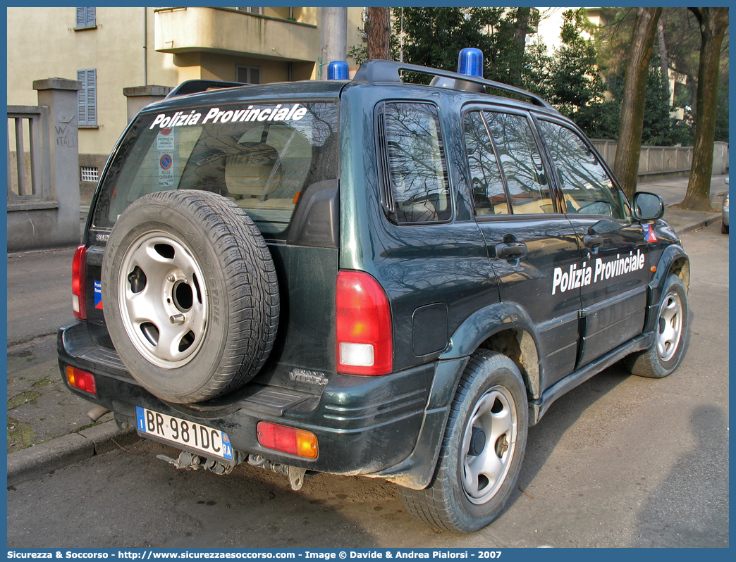 -
Polizia Provinciale
Provincia di Ravenna
Suzuki Grand Vitara II serie
Parole chiave: Polizia;Locale;Provinciale;Ravenna;Suzuki;Grand Vitara