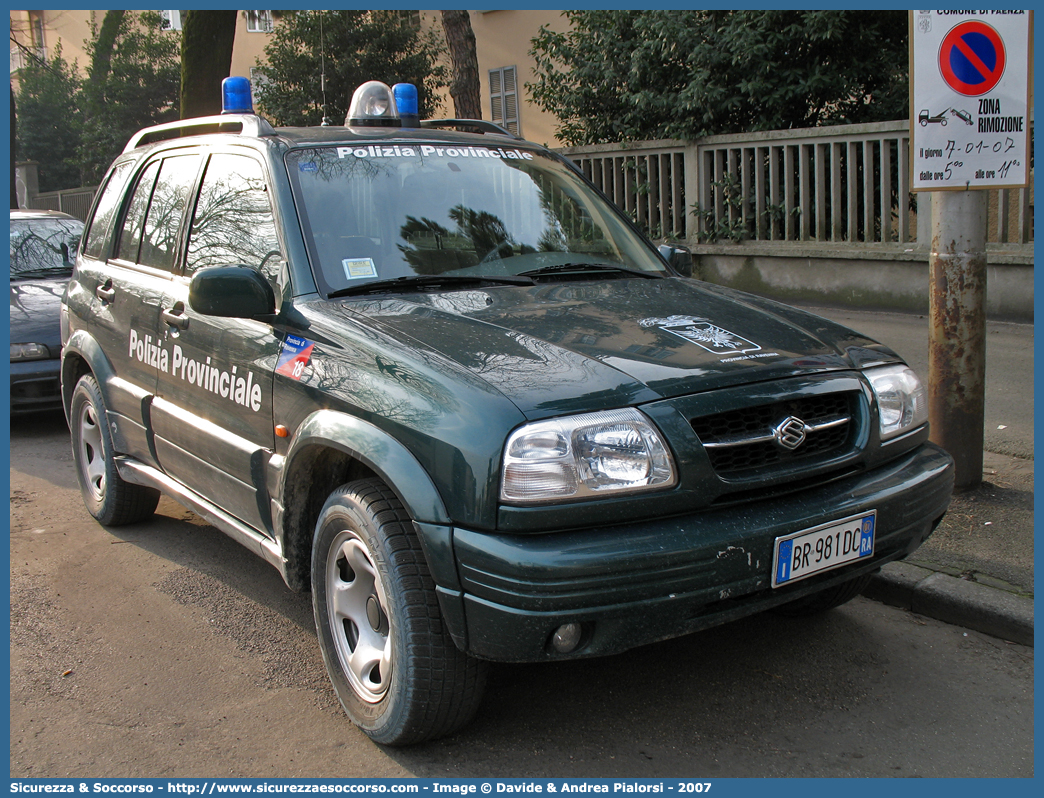 -
Polizia Provinciale
Provincia di Ravenna
Suzuki Grand Vitara II serie
Parole chiave: Polizia;Locale;Provinciale;Ravenna;Suzuki;Grand Vitara