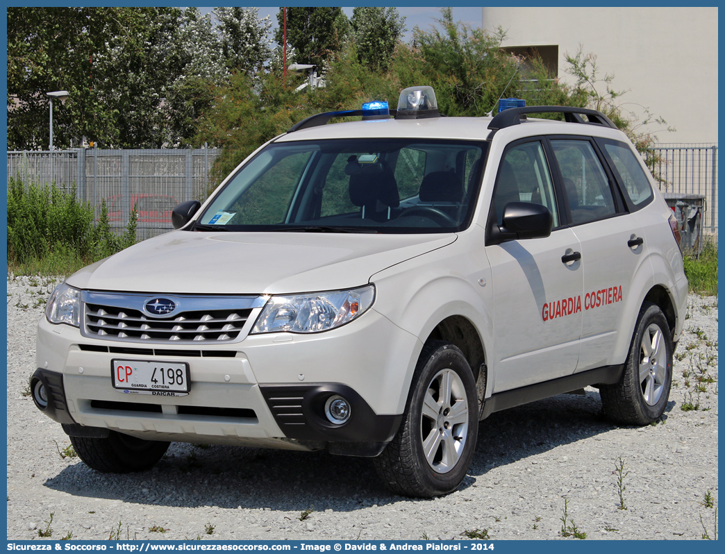 CP 4198
Corpo delle Capitanerie di Porto
Guardia Costiera
Subaru Forester V serie
Parole chiave: CP;C.P.;GC,G.C.;Guardia Costiera;Capitaneria di Porto;Capitanerie di Porto;Subaru;Forester;CP;4198