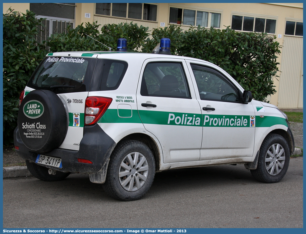 -
Polizia Provinciale
Provincia di Reggio Emilia
Daihatsu Terios III serie
Parole chiave: Polizia;Locale;Provinciale;Reggio Emilia;Daihatsu;Terios