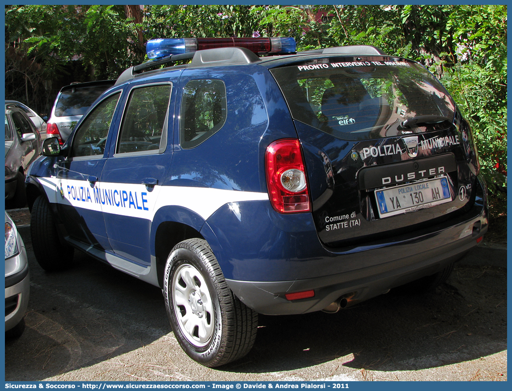 Polizia Locale YA130AH
Polizia Municipale
Comune di Statte
Dacia Duster
Allestitore Ciabilli S.r.l.
Parole chiave: Polizia;Locale;Municipale;Statte;Dacia;Duster;Ciabilli;YA130AH;YA 130 AH