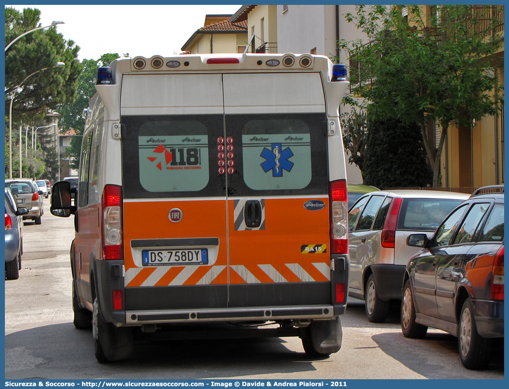 RA 15
118 Romagna Soccorso
Ambito Territoriale di Ravenna
Fiat Ducato III serie
Allestitore Aricar S.p.A.
Parole chiave: Fiat;Ducato X250;118;Romagna;Ravenna;Soccorso;Ambulanza;Aricar