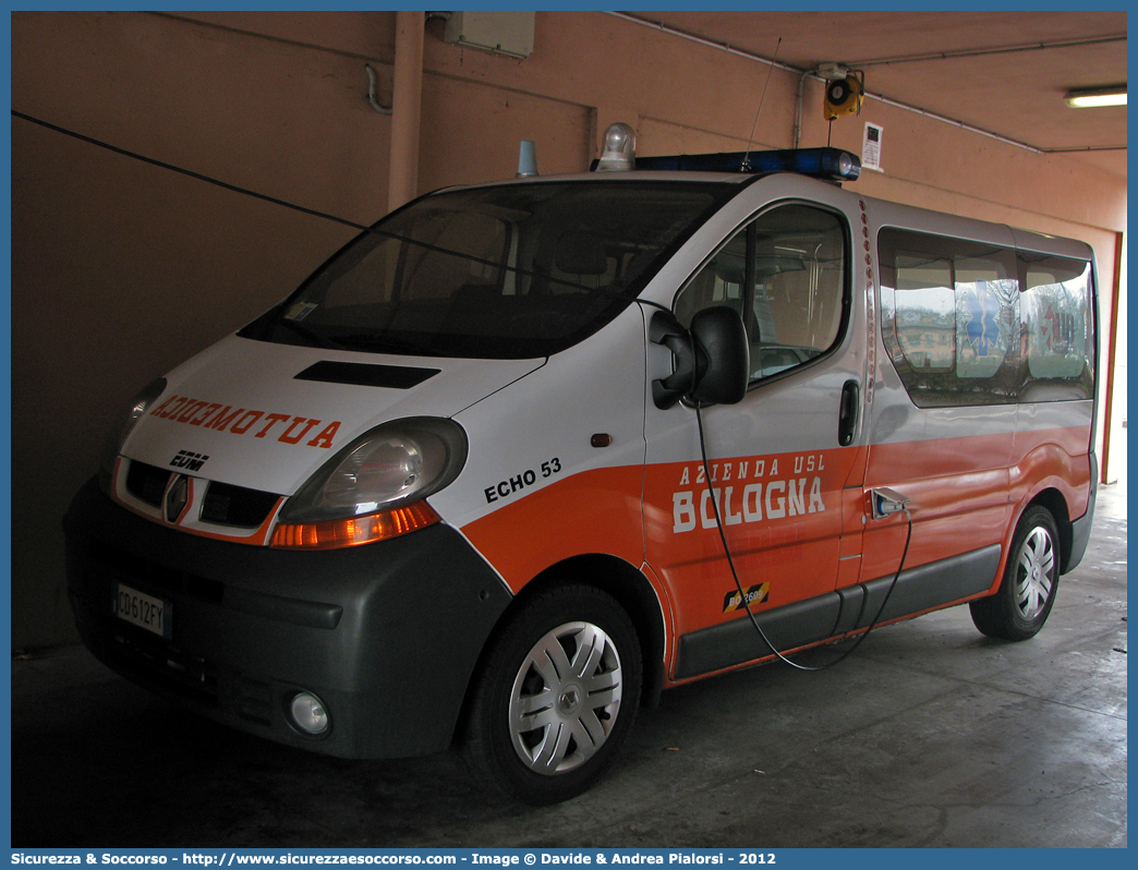 BO 2609
118 Bologna Soccorso
Renault Trafic III serie
Allestitore EDM S.r.l.
(II variante)
Parole chiave: 118;Bologna;Soccorso;Automedica;Automedicalizzata;Renault;Trafic;EDM