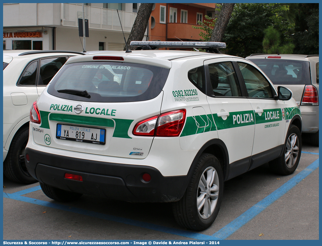 Polizia Locale YA819AJ
Polizia Locale
Comune di Garlasco
Nissan Qashqai II serie
Allestitore Projet Service S.r.l.
Parole chiave: Polizia;Locale;Municipale;Garlasco;Nissan;Qashqai;Projet Service;YA819AJ;YA 819 AJ