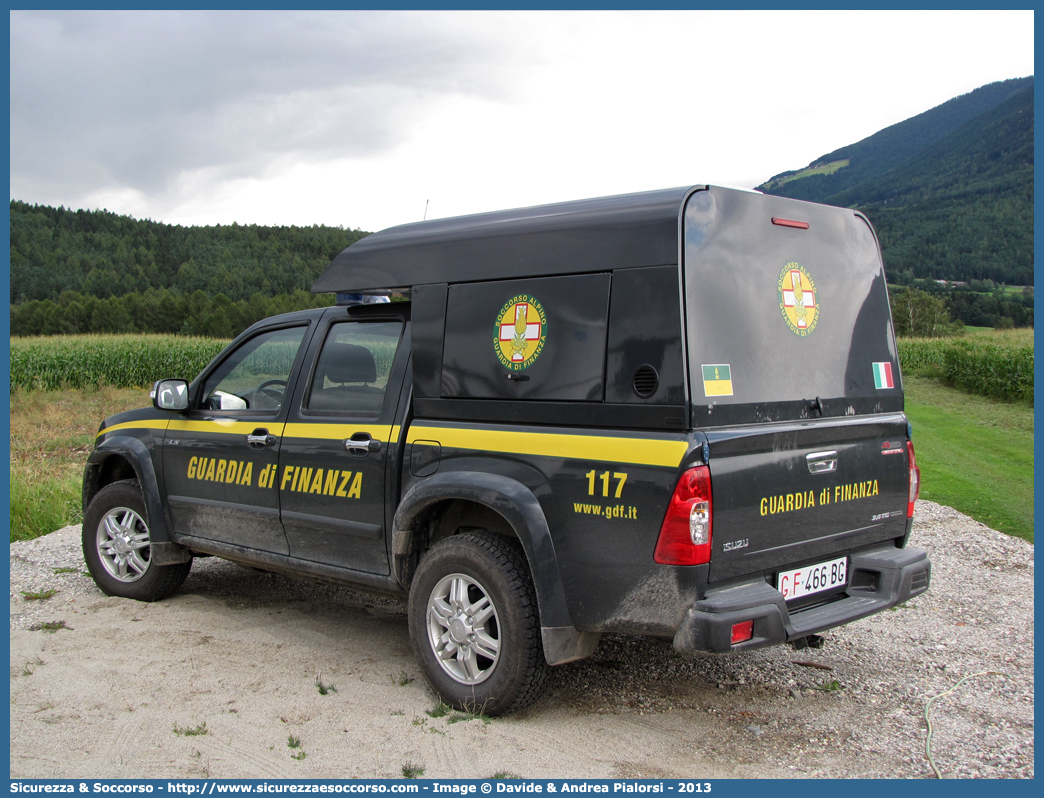 GdiF 466BG
Guardia di Finanza
S.A.G.F.
Isuzu D-Max I serie II restyling
Allestitore Maritan S.r.l.
Si ringrazia il personale per la collaborazione
Parole chiave: GdiF;G.D.F.;GDF;Guardia di Finanza;S.A.G.F.;SAGF;Soccorso Alpino;Isuzu;D-Max;D - Max;Alberto Maritan;466BG;466