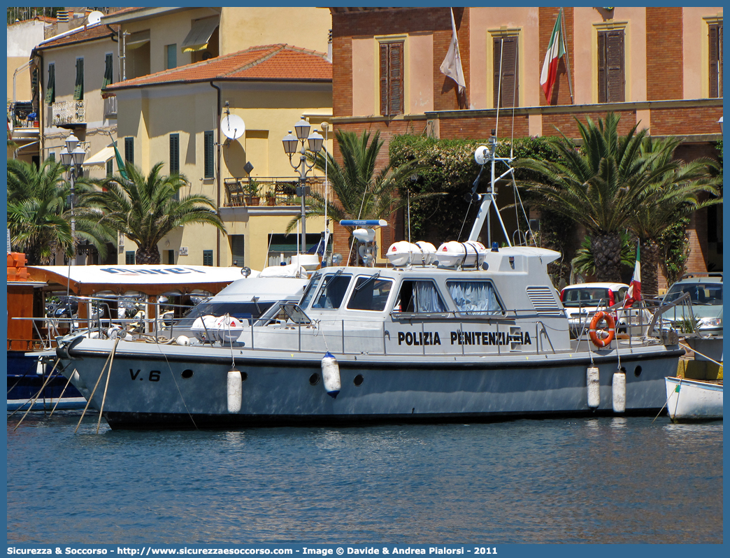 V6
Polizia Penitenziaria
Servizio Navale
Motovedetta Classe V
Parole chiave: PolPen;AdiC;Agenti;Custodia;Polizia;Penitenziaria;Servizio;Navale;Motovedetta;Classe;V