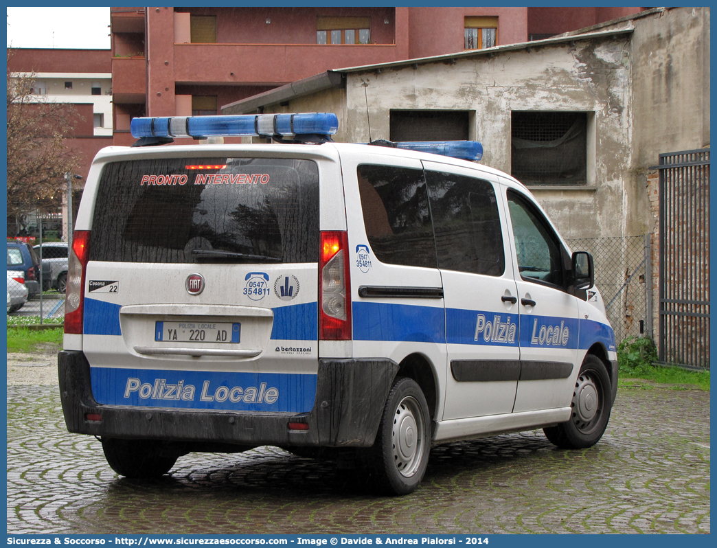 Polizia Locale YA220AD
Polizia Locale
Comune di Cesena
Fiat Scudo IV serie
Allestitore Bertazzoni S.r.l.
Parole chiave: Polizia;Locale;Municipale;Cesena;Fiat;Scudo;Bertazzoni;YA220AD;YA 220 AD