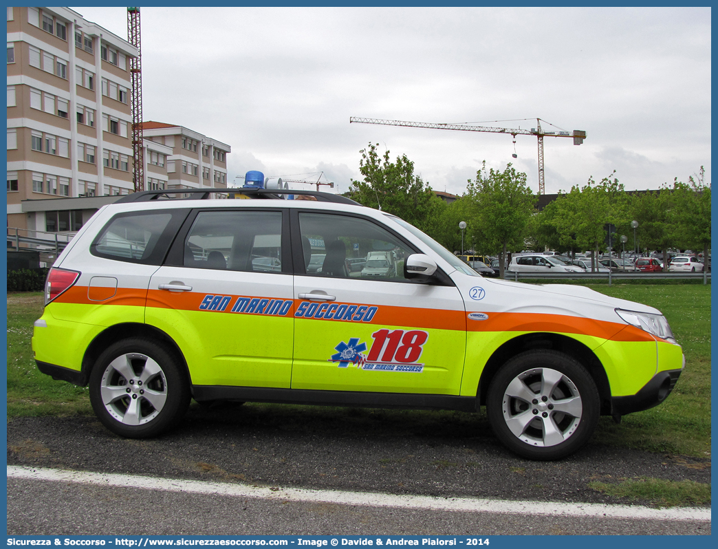 FALCO 27
118 San Marino Soccorso
Subaru Forester V serie
Allestitore Vision S.r.l.
Parole chiave: 118;San Marino;Soccorso;Automedica;Auto Medica;Automedicalizzata;Auto Medicalizzata;Subaru;Forester;Vision