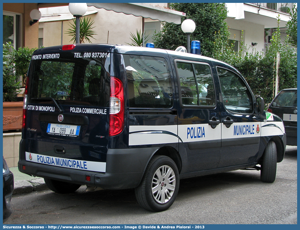 Polizia Locale YA099AA
Polizia Municipale
Comune di Monopoli
Fiat Doblò I serie restyling
Parole chiave: Polizia;Locale;Municipale;Monopoli;Fiat;Doblò;Doblo;YA099AA;YA 099 AA