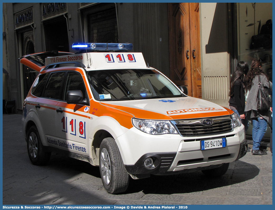 FI 10 03
118 Firenze Soccorso
Subaru Forester V serie
Allestitore Orion S.r.l.
Parole chiave: 118;Firenze;Soccorso;Automedica;Automedicalizzata;Auto Medica;Auto Medicalizzata;Subaru;Forester;Orion