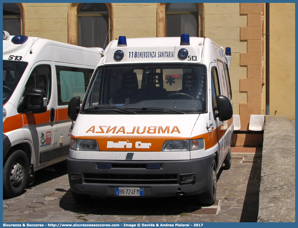 513
118 Umbria Soccorso
Azienda USL Umbria 1
Fiat Ducato II serie
Allestitore Bell's Car
(variante)
Parole chiave: 118;Umbria;Soccorso;Perugia;Città della Pieve;Citta della Pieve;Ambulanza;Fiat;Ducato;Bell s Car;Bells Car