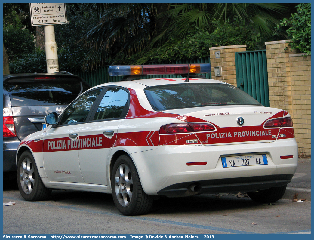 Polizia Locale YA787AA
Polizia Provinciale
Provincia di Firenze
Alfa Romeo 159
Allestitore Ciabilli S.r.l.
Parole chiave: Polizia;Locale;Provinciale;Firenze;Alfa Romeo;159;Ciabilli;YA787AA;YA 787 AA