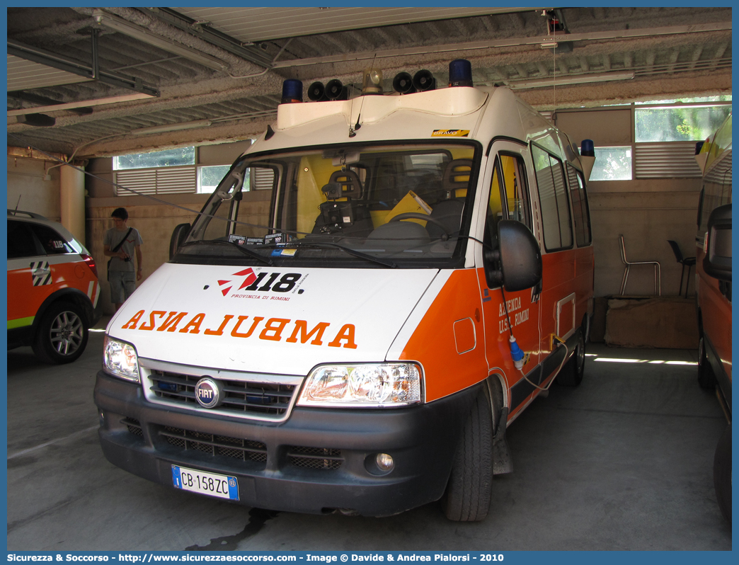 BRAVO 15
118 Romagna Soccorso
Ambito Territoriale di Rimini
Fiat Ducato II serie restyling
Allestitore MAF S.n.c.
Parole chiave: 118;Romagna;Soccorso;Rimini;Ambulanza;Autoambulanza;Fiat;Ducato;MAF;M.A.F.;Mariani Alfredo e Figlio