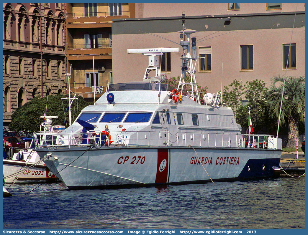 CP 270
Corpo delle Capitanerie di Porto
Guardia Costiera
Vedette Veloci Classe 265
Parole chiave: Guardia;Costiera;Capitaneria;Capitanerie;Porto;Vedetta;Vedette;Veloce;Veloci;Classe;265;CP;C.P.;G.C.;GC;CP270;CP 270