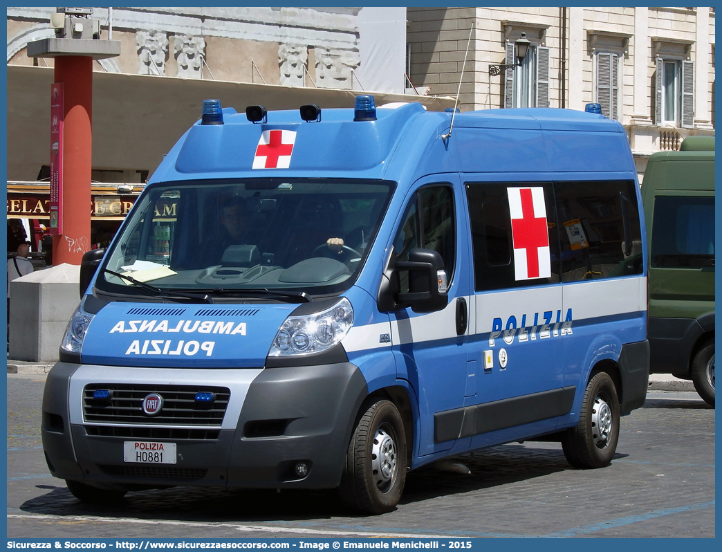 Polizia H0881
Polizia di Stato
Servizio Sanitario
Fiat Ducato III serie
Allestitore FAST S.r.l.
Parole chiave: PS;P.S.;Polizia;di;Stato;Servizio;Sanitario;Fiat;Ducato;X250;Ambulanza;Fast;F.A.S.T.