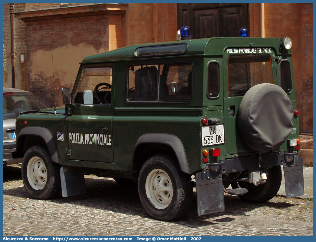 -
Polizia Provinciale
Provincia di Reggio Emilia
Land Rover Defender 90
Parole chiave: Polizia;Locale;Provinciale;Reggio Emilia;Land Rover;Defender;90