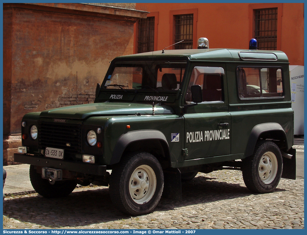 -
Polizia Provinciale
Provincia di Reggio Emilia
Land Rover Defender 90
Parole chiave: Polizia;Locale;Provinciale;Reggio Emilia;Land Rover;Defender;90