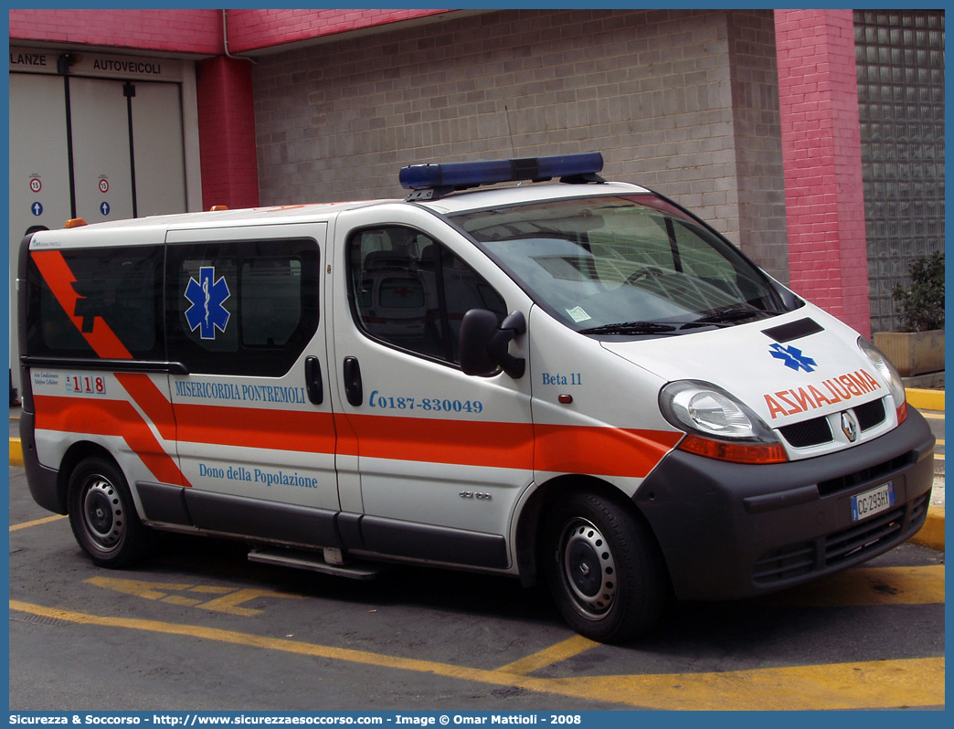 BETA 11
Misericordia di Pontremoli
Renault Trafic III serie
Allestitore Mariani Fratelli S.r.l.
Parole chiave: Misericordie;Misericordia;Pontremoli;Ambulanza;Renault;Trafic;Mariani Fratelli