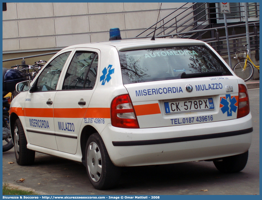 UNIFORM 20
Misericordia di Mulazzo
Skoda Fabia I serie
Parole chiave: Misericordia;Misericordie;Mulazzo;Skoda;Fabia;Automedica