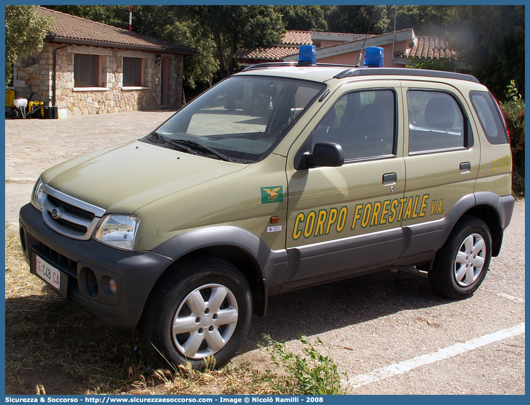 CFva C48 CA
Corpo Forestale
e di Vigilanza Ambientale
Regione Sardegna
Daihatsu Terios I serie
Parole chiave: CFVA;C.F.V.A.;Corpo;Forestale;Vigilanza;Ambientale;Sardegna;Daihatsu;Terios