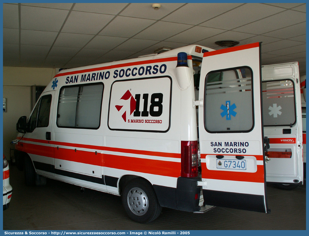 FALCO 24
118 San Marino Soccorso
Fiat Ducato II serie restyling
Allestitore Vision S.r.l.
Parole chiave: 118;San Marino;Soccorso;Ambulanza;Autoambulanza;Fiat;Ducato;Vision