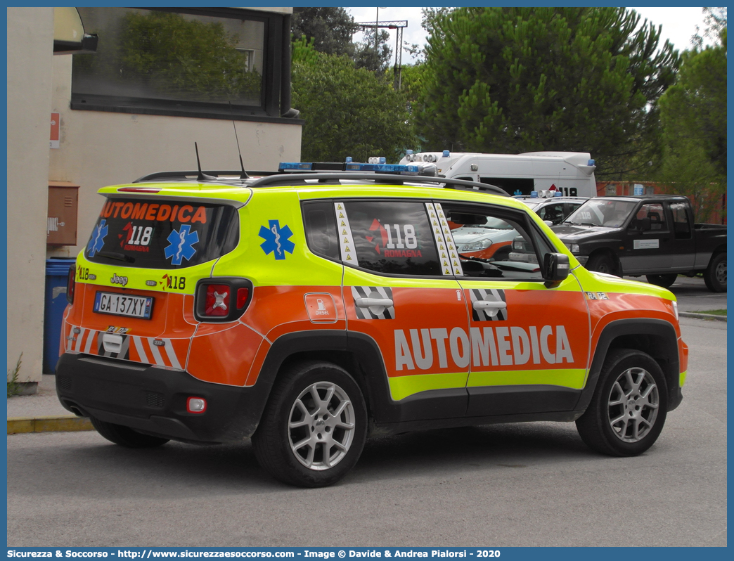 RA 02
118 Romagna Soccorso
Ambito Territoriale di Ravenna
Jeep Renegade I serie restyling
Allestitore Safety Car S.r.l.
Parole chiave: 118;Romagna;Ravenna;Soccorso;Automedica;Automedicalizzata;Auto Medica;Auto Medicalizzata;Jeep;Renegade;Safety Car;Orion