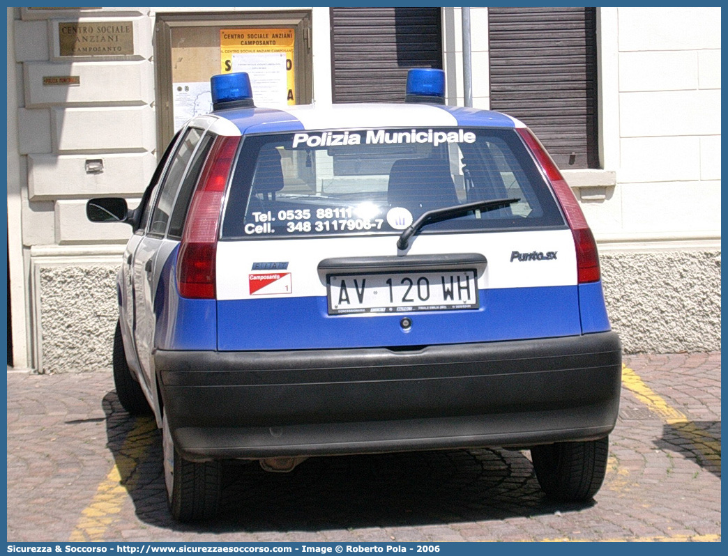 -
Polizia Municipale
Comune di Camposanto
Fiat Punto I serie
Parole chiave: Polizia;Locale;Municipale;Camposanto;Fiat;Punto