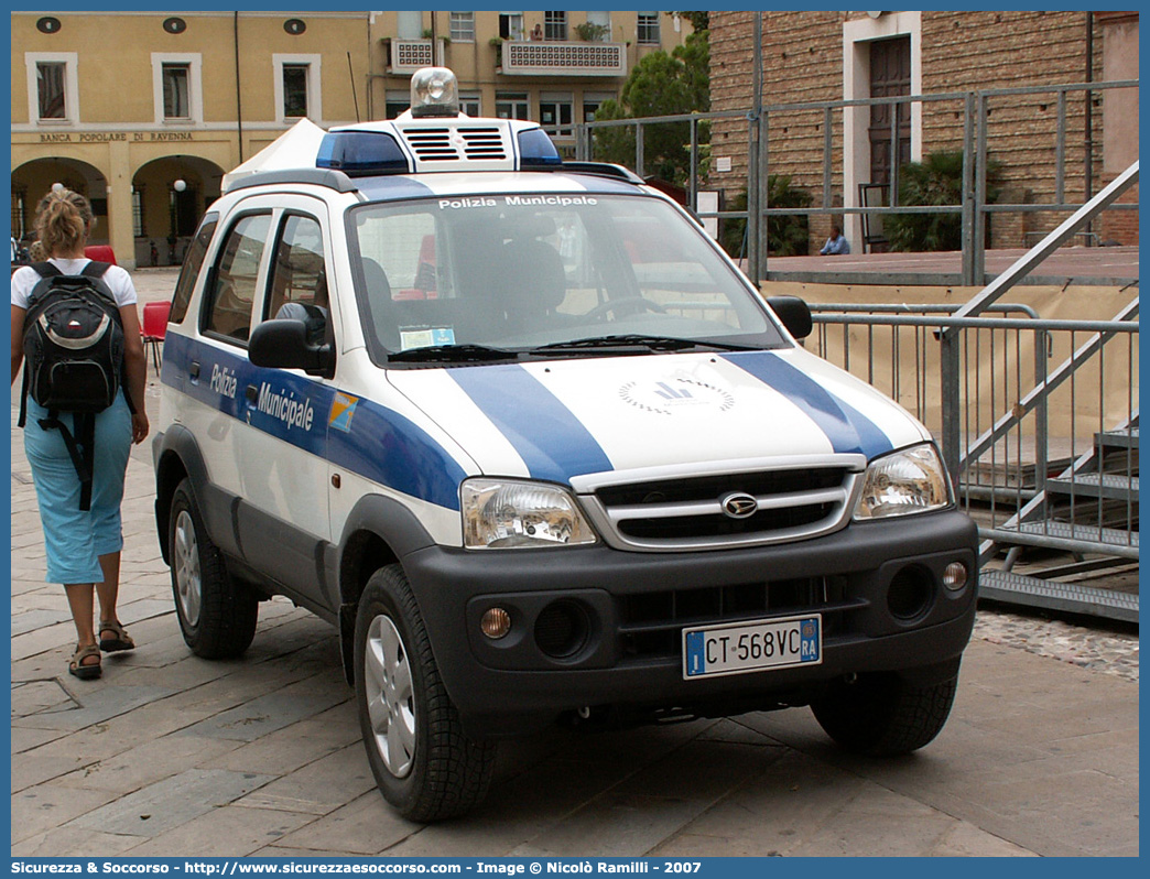 -
Polizia Municipale
Comune di Cervia
Daihatsu Terios II serie
Parole chiave: Polizia;Municipale;Locale;Cervia;Daihatsu;Terios