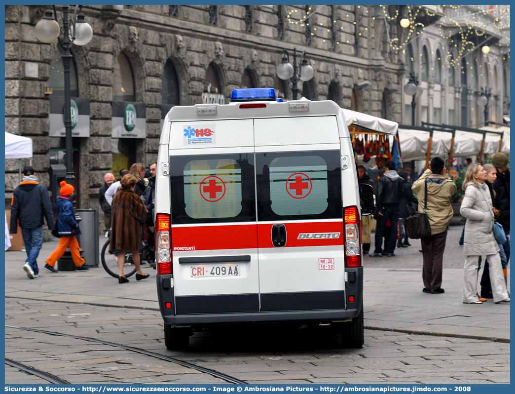 CRI 409AA
Croce Rossa Italiana
Milano
Fiat Ducato III serie
Allestitore Bonfanti S.a.s.
Parole chiave: Croce;Rossa;Italiana;CRI;C.R.I.;Ambulanza;Fiat;Ducato;X250;Milano;Bonfanti