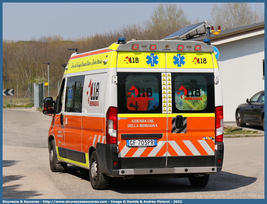 RA 10
118 Romagna Soccorso
Ambito Territoriale di Ravenna
Fiat Ducato III serie restyling
Allestitore Safety Car S.r.l.
Parole chiave: 118;Romagna;Ravenna;Soccorso;Ambulanza;Autoambulanza;Fiat;Ducato;X290;X 290;Orion;Safety Car