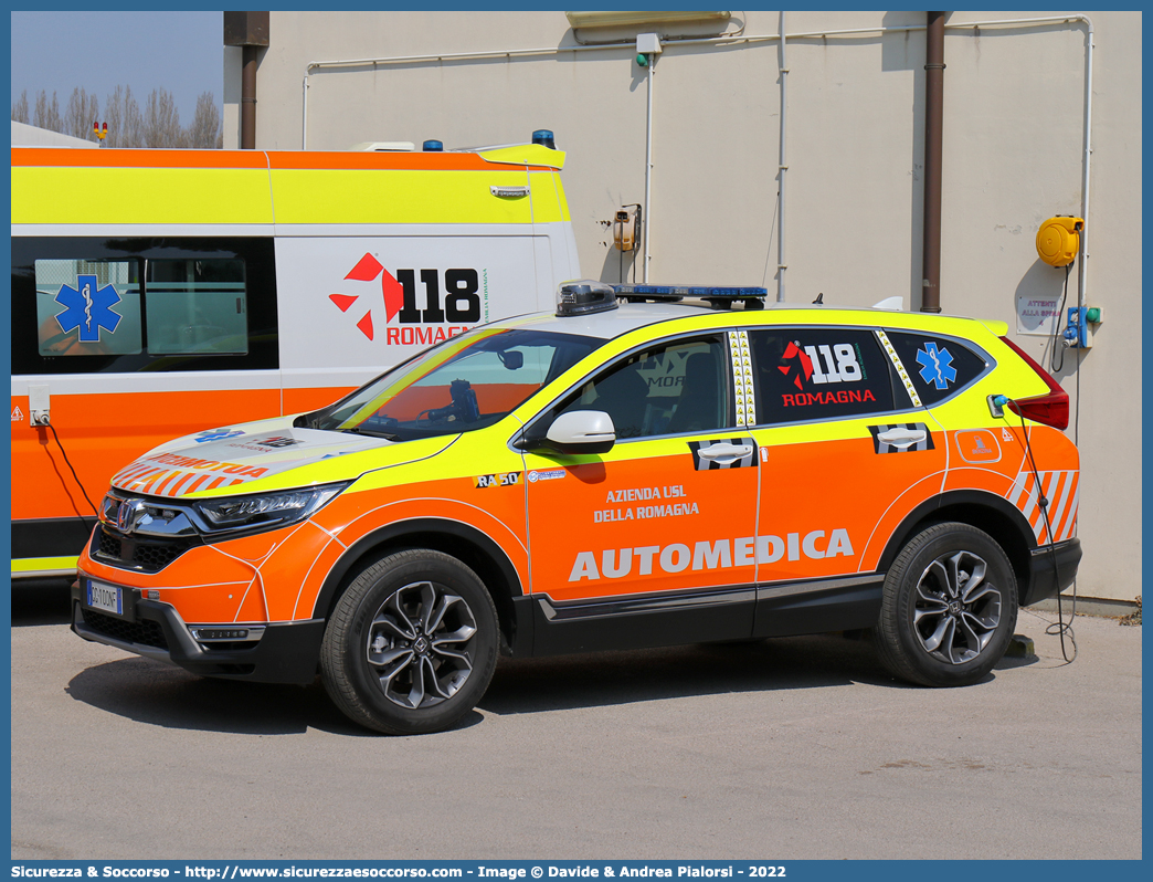 RA 50
118 Romagna Soccorso
Ambito Territoriale di Ravenna
Honda CR-V V serie
Allestitore Safety Car S.r.l.
Parole chiave: 118;Romagna;Ravenna;Soccorso;Automedica;Automedicalizzata;Auto Medica;Auto Medicalizzata;Honda;CR-V;CRV;Safety Car;Orion