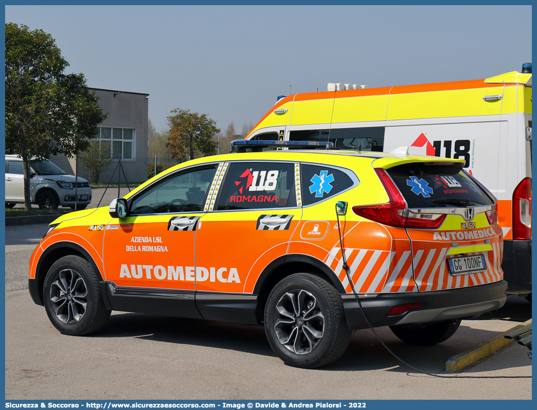 RA 50
118 Romagna Soccorso
Ambito Territoriale di Ravenna
Honda CR-V V serie
Allestitore Safety Car S.r.l.
Parole chiave: 118;Romagna;Ravenna;Soccorso;Automedica;Automedicalizzata;Auto Medica;Auto Medicalizzata;Honda;CR-V;CRV;Safety Car;Orion