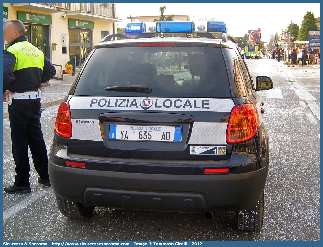 Polizia Locale YA635AD
Polizia Locale
Comune di Oppeano
Fiat Sedici II serie
Allestitore Bertazzoni S.r.l.
Parole chiave: Polizia;Locale;Municipale;Oppeano;Fiat;Sedici;Bertazzoni;YA635AD;YA 635 AD