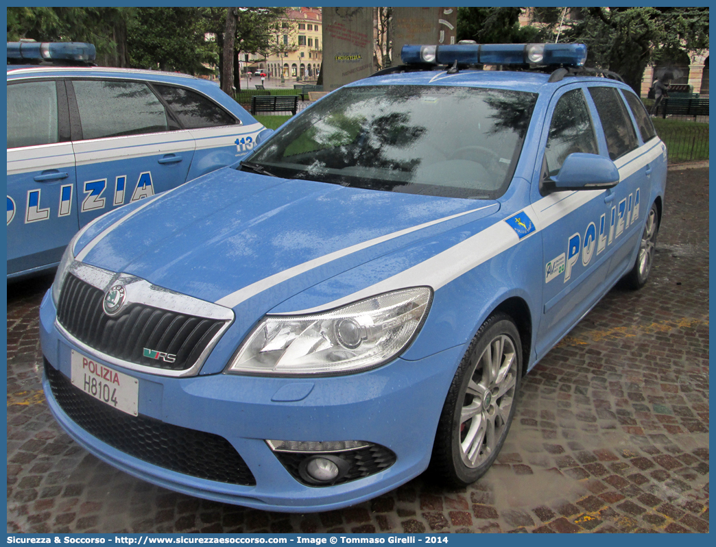 Polizia H8104
Polizia di Stato
Polizia Stradale
C.A.V. Concessioni
Autostradali Venete S.p.A.
Skoda Octavia Wagon RS III serie
Allestitore Focaccia Group S.r.l.
Parole chiave: Polizia di Stato;Polizia;PS;Polizia Stradale;Skoda;Octavia;Wagon;Station Wagon;SW;S.W.;RS;H8104;H 8104