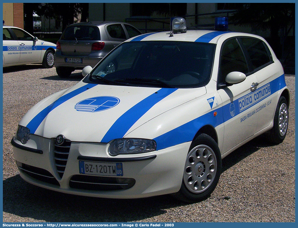 -
Polizia Comunale
Servizio Associato
Bassa Friulana Occidentale S.S.14
Alfa Romeo 147 I serie
Parole chiave: Polizia;Locale;Comunale;Municipale;Servizio;Associato;Bassa;Friulana;Occidentale;Alfa;Romeo;147