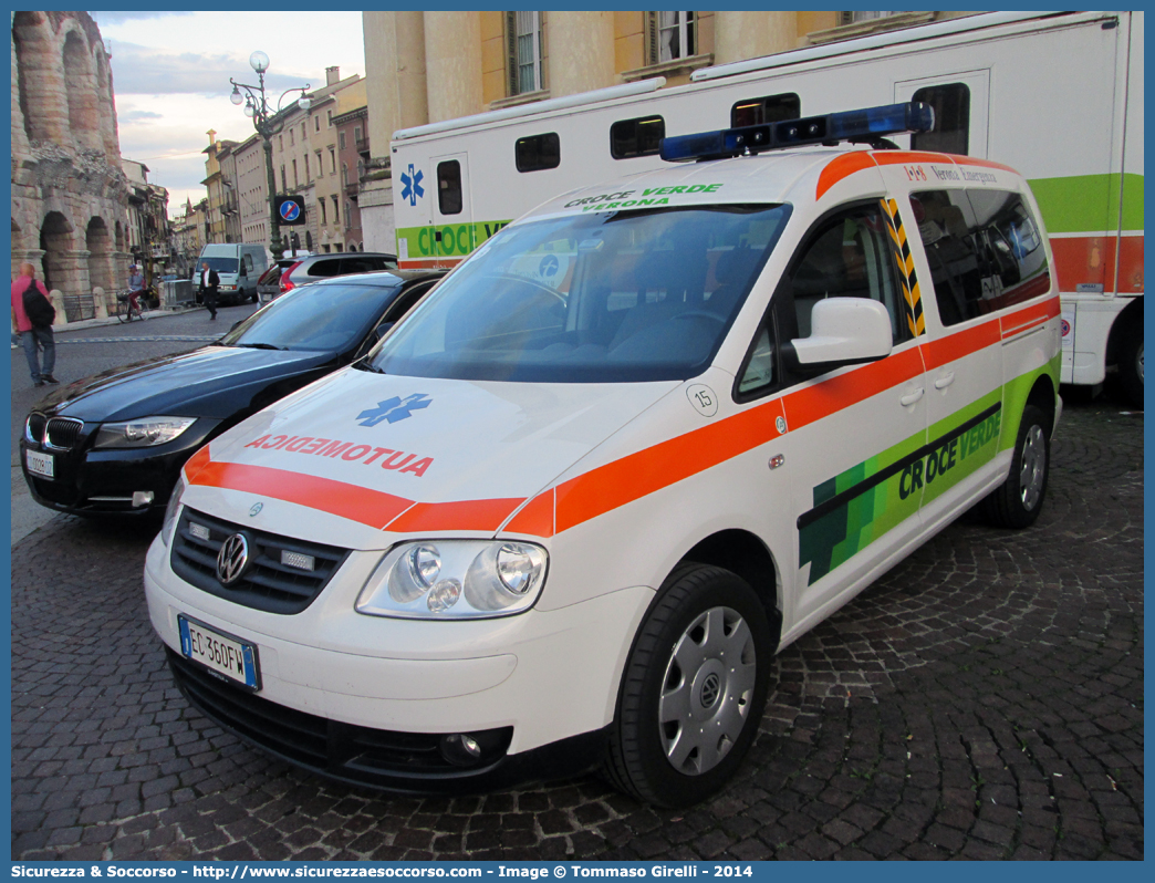 15
Croce Verde Verona
Volkswagen Caddy III serie
Allestitore Ambitalia S.p.A.
Parole chiave: Croce Verde;CV;C.V.;Verona;Pubblica;Assistenza;Automedica;Volkswagen;Caddy;Ambitalia;15