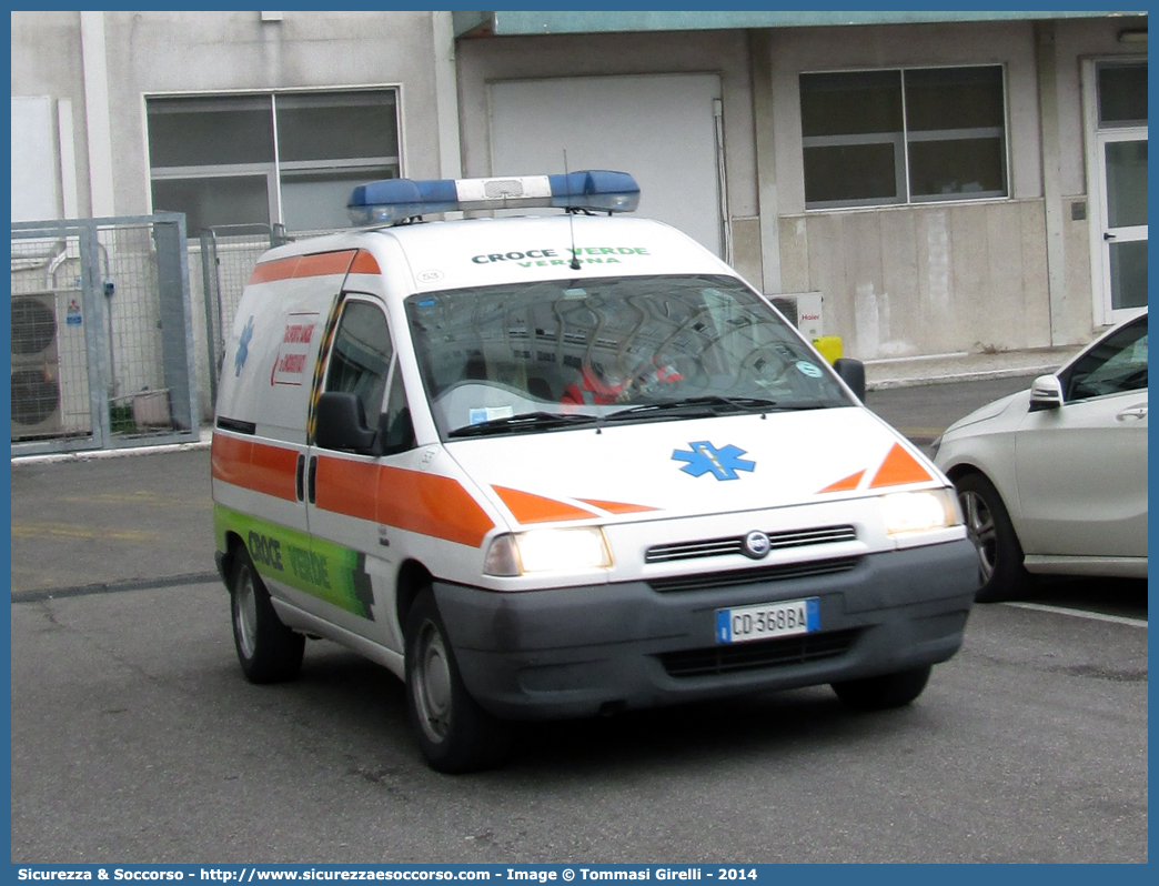 53
Croce Verde Verona
Fiat Scudo I serie
Trasporto Sangue ed Emoderivati
Parole chiave: Croce Verde;CV;C.V.;Verona;Pubblica;Assistenza;Fiat;Scudo;Trasporto;Sangue;Emoderivati