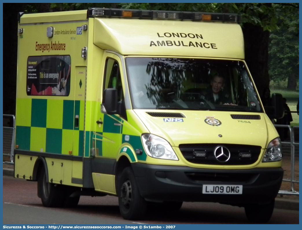 7684
United Kingdom of Great Britain and Northern Ireland
London Ambulance Service
Mercedes Benz Sprinter II generation
Conversion by UV Modular
Parole chiave: United;Kingdom;Great;Britain;Northern;Ireland;London;Ambulance;Service;Mercedes Benz;Sprinter;UV;Modular