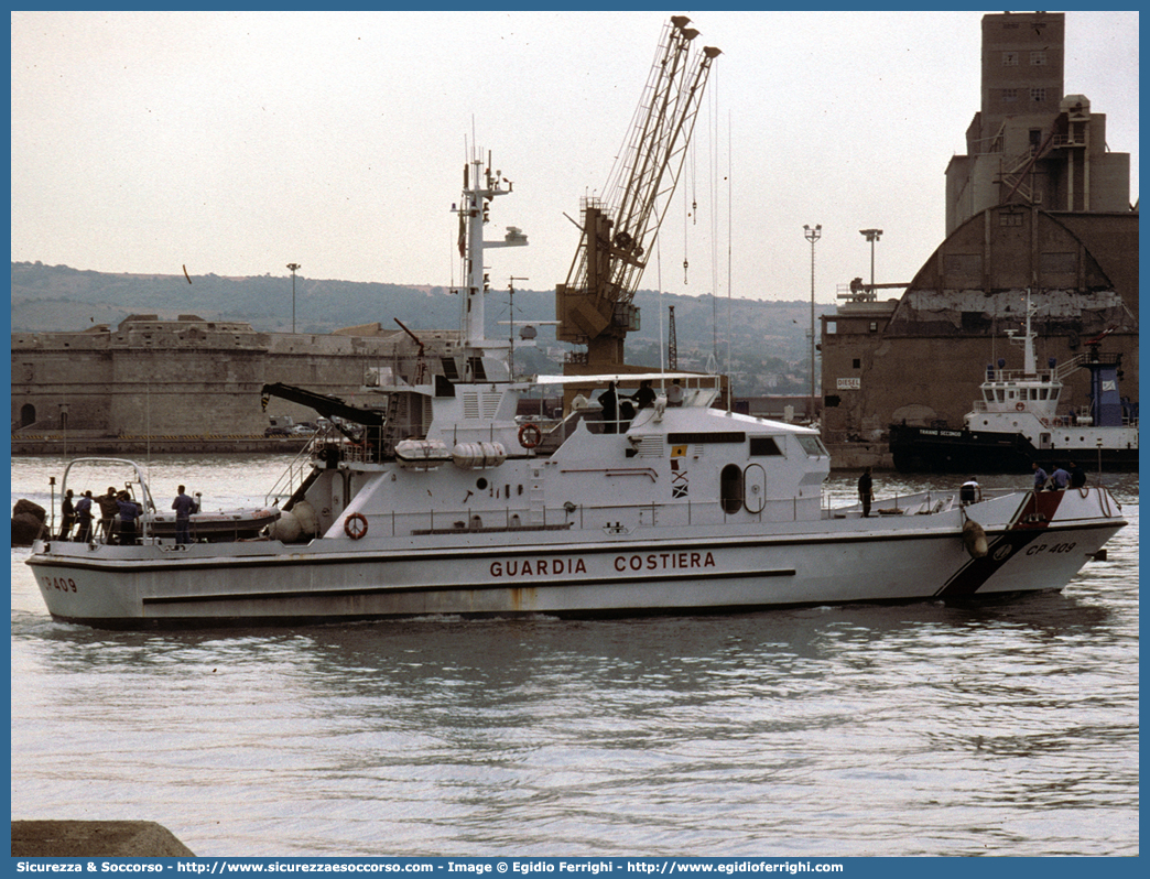 CP 409 "Giulio Ingianni"
Corpo delle Capitanerie di Porto
Guardia Costiera
Motovedetta d'Altura
Parole chiave: Guardia;Costiera;Capitaneria;Capitanerie;Porto;CP;C.P.;G.C.;GC;CP409;CP 409;Giulio;Ingianni