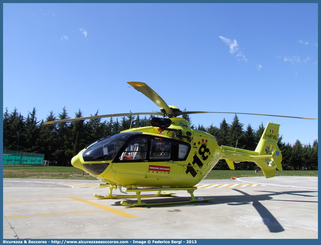 I-HFVG
118 Regione Friuli Venezia Giulia
Eurocopter EC135T2
Base di Udine
Parole chiave: 118;Friuli Venezia Giulia;Udine;Eurocopter;EC135;EC135T2;I-HFVG;Elicottero;Elisoccorso