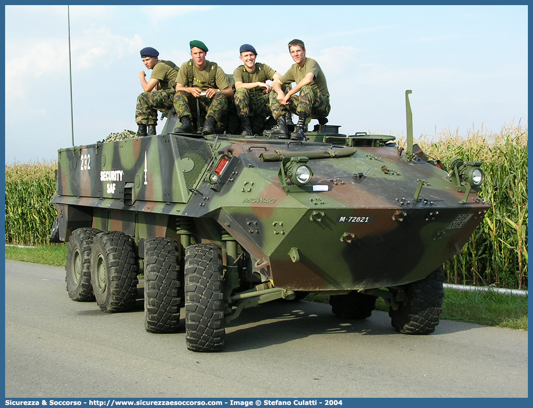 232
Confederazione Svizzera
Forze Aeree Svizzere
MOWAG Piranha 8x8
Parole chiave: Confederazione;Svizzera;Forze;Aeree;Schweizerische;Eidgenossenschaft;Confédération;Suisse;Confederaziun;Svizra;Flugwaffe;Forces;Aériennes;Suisses;Aviatica;Militara;MOWAG;Piranha