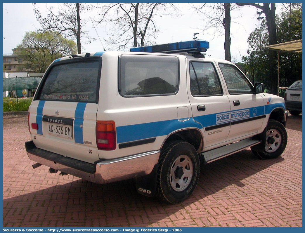 -
Polizia Municipale
Comune di Lignano Sabbiadoro
Toyota 4Runner II serie
Parole chiave: Polizia;Locale;Comunale;Municipale;Lignano;Sabbiadoro;Toyota;4Runner