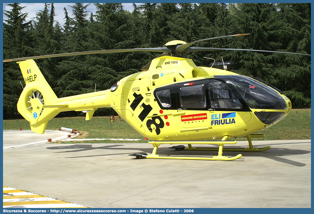 I-HELP
118 Regione Friuli Venezia Giulia
Eurocopter EC135T2
Base di Udine
Parole chiave: 118;Friuli Venezia Giulia;Udine;Eurocopter;EC135;EC135T2;Elicottero;Elisoccorso