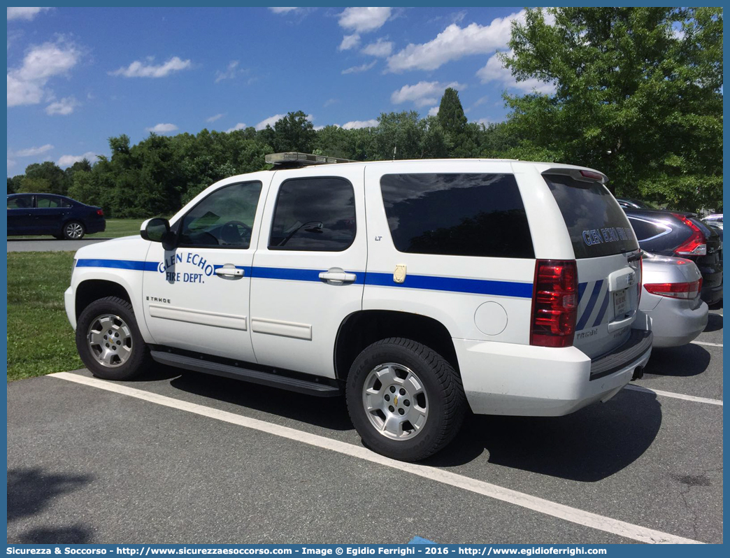 -
United States of America
Glen Echo Fire Department
Chevrolet Tahoe GMT900
Parole chiave: USA;U.S.A.;United;States;of;America;Glen;Echo;Fire;Department;Chevrolet;Tahoe