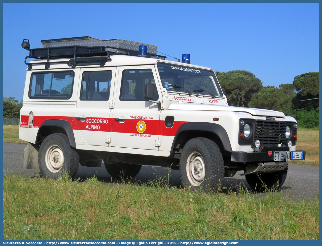 -
Corpo Nazionale
Soccorso Alpino e Speleologico
Delegazione Alpina
XVII Alpi Apuane
Stazione di Massa
Land Rover Defender 110
Parole chiave: CNSAS;C.N.S.A.S.;Corpo;Nazionale;Soccorso;Alpino;Speleologico;Toscana;SAST;S.A.S.T.;Land Rover;Defender;110