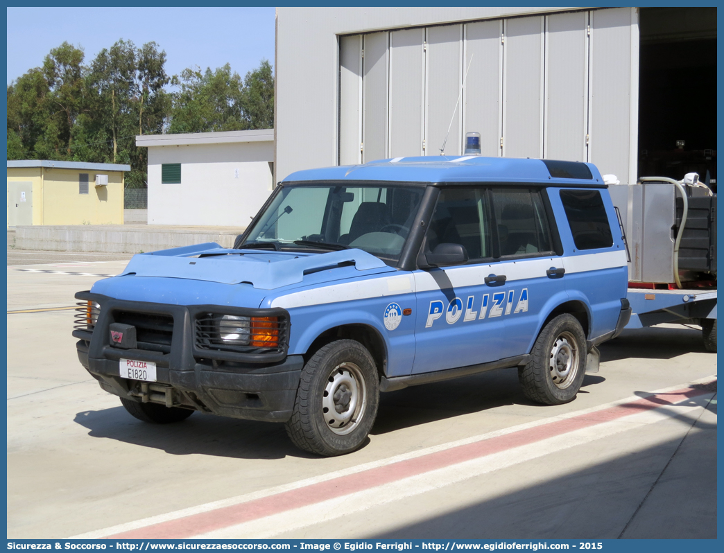 Polizia E1820
Polizia di Stato
Reparto Volo
Land Rover Discovery II serie
Parole chiave: PS;P.S.;Polizia;di;Stato;Polizia;Pubblica;Sicurezza;Reparto;Volo;Land;Rover;Discovery