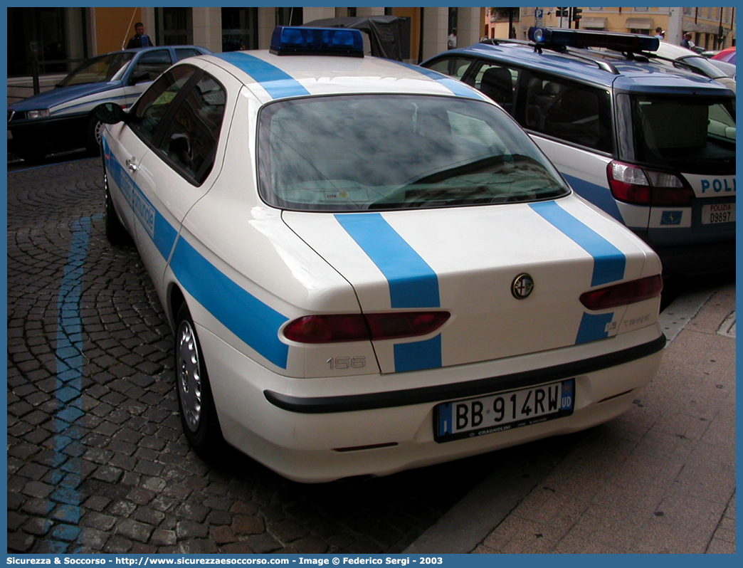 -
Polizia Comunale
Comune di Udine
Alfa Romeo 156 I serie
Parole chiave: Polizia;Locale;Comunale;Municipale;Udine;Alfa;Romeo;156