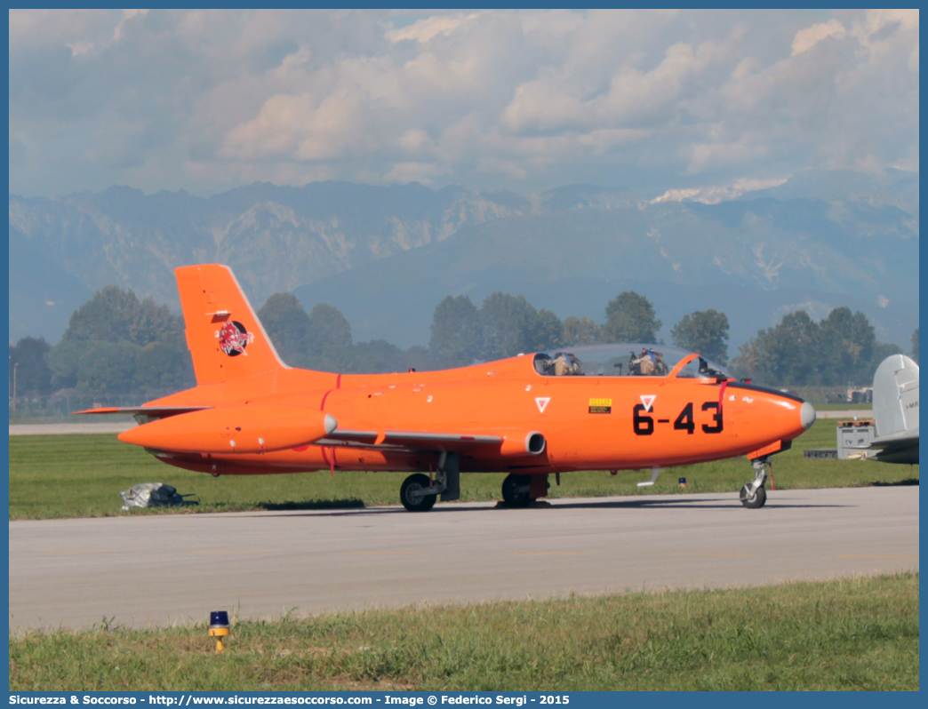 6-43
Aeronautica Militare Italiana
Aermacchi MB-326
Parole chiave: AM;A.M.I.;AMI;Aeronautica;Militare;Italiana;Aermacchi;MB-326;MB326;MB;326