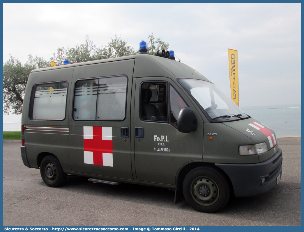 AM BN059
Aeronautica Militare Italiana
Servizio Sanitario
Fiat Ducato II serie
Allestitore Bollanti S.r.l.
Forza di Pronto Intervento (FO.P.I.)
Reparto Mobile di Supporto (R.M.S.)
Villafranca
Parole chiave: A.M.I.;AMI;Aeronautica;Militare;Italiana;Servizio;Sanitario;Fiat;Ducato;Bollanti;FOPI;RMS