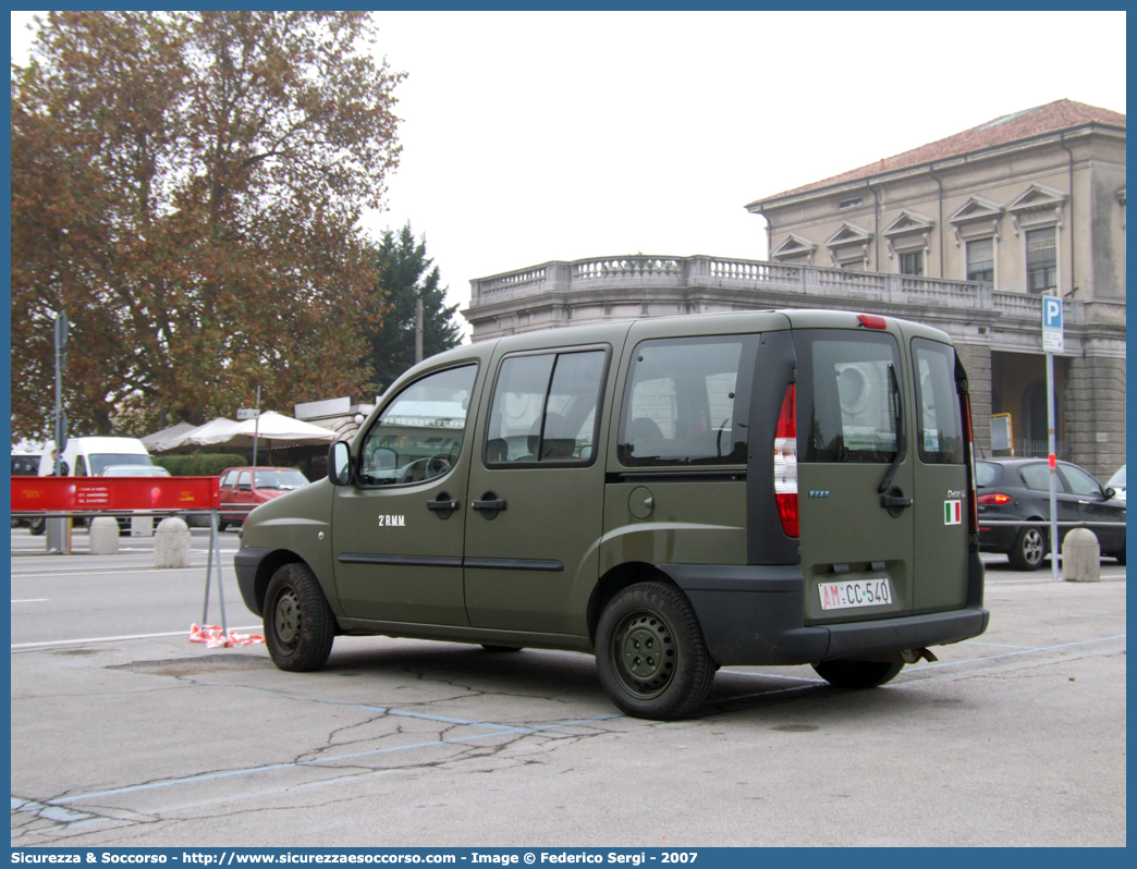 AM CC540
Aeronautica Militare Italiana
Fiat Doblò I serie
2° Reparto Manutenzione Missili
Parole chiave: AMI;A.M.I.;Aeronautica;Militare;Italiana;Fiat;Doblò;2;Reparto;Manutenzione;Missili;CC540